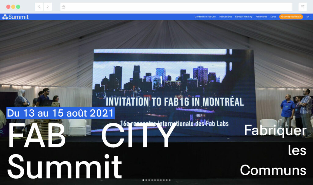 Site web du Sommet Fab City Montréal