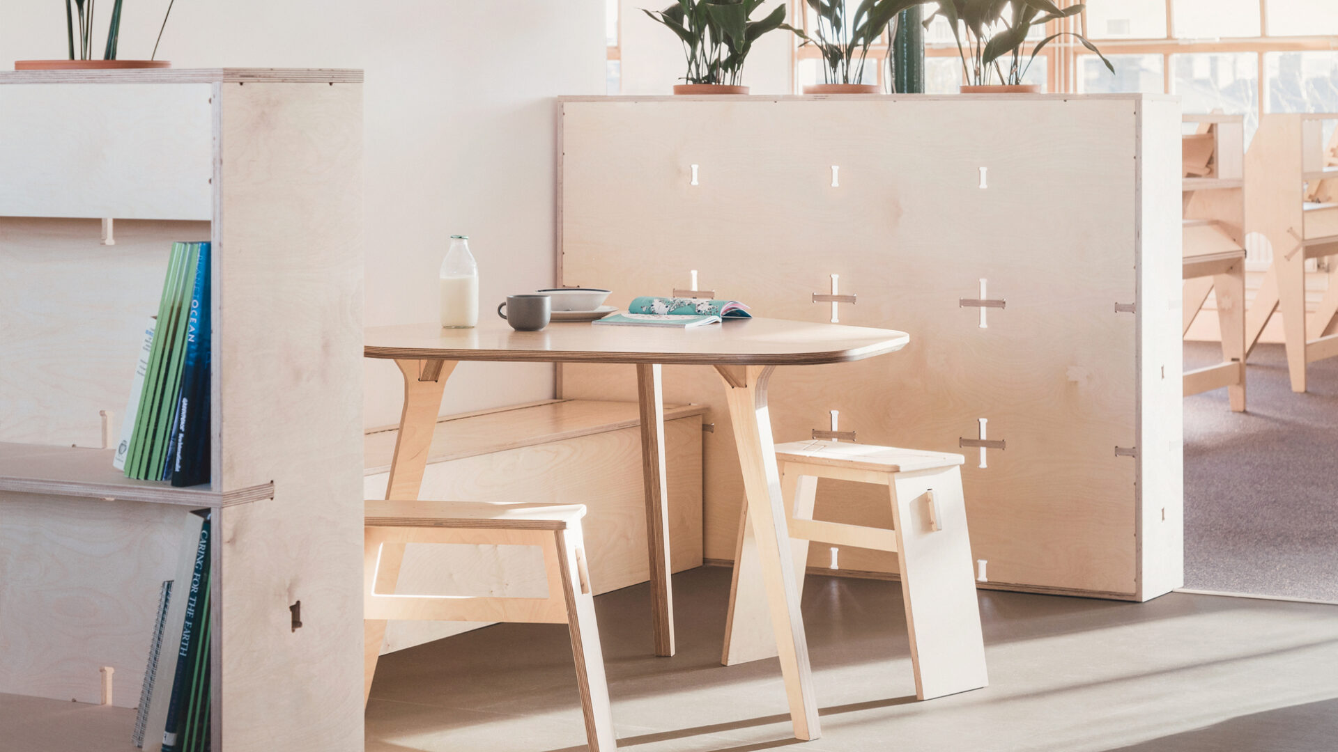 Opendesk cafe table in use in the Greenpeace offices