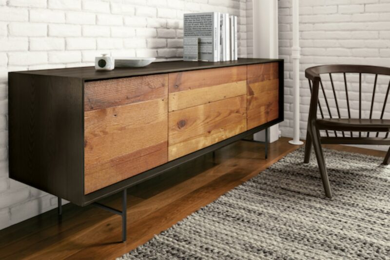 Cabinets made from yellow pine salvaged from Baltimore row homes. Photo — Room & Board