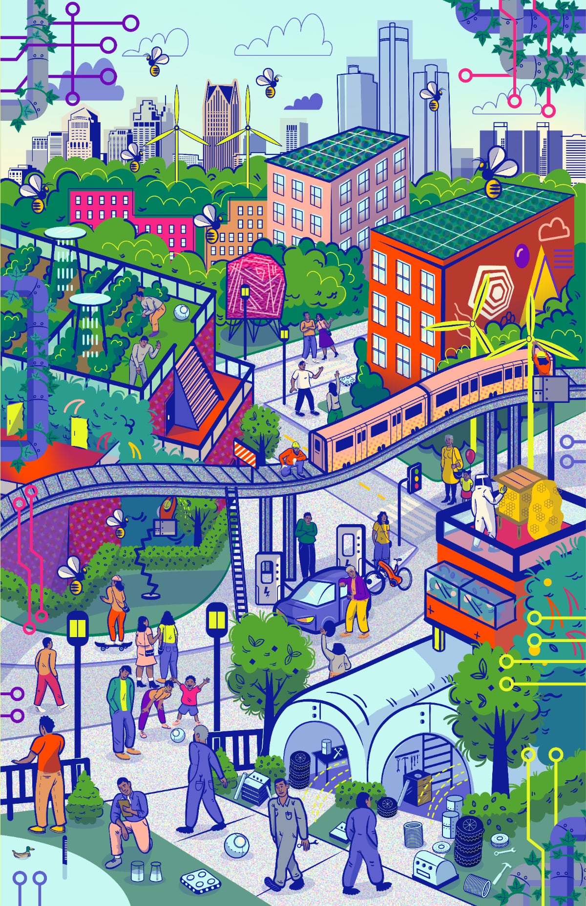 Illustration by Justine Allenette Ross for the Taubman College of Architecture and Urban Planning