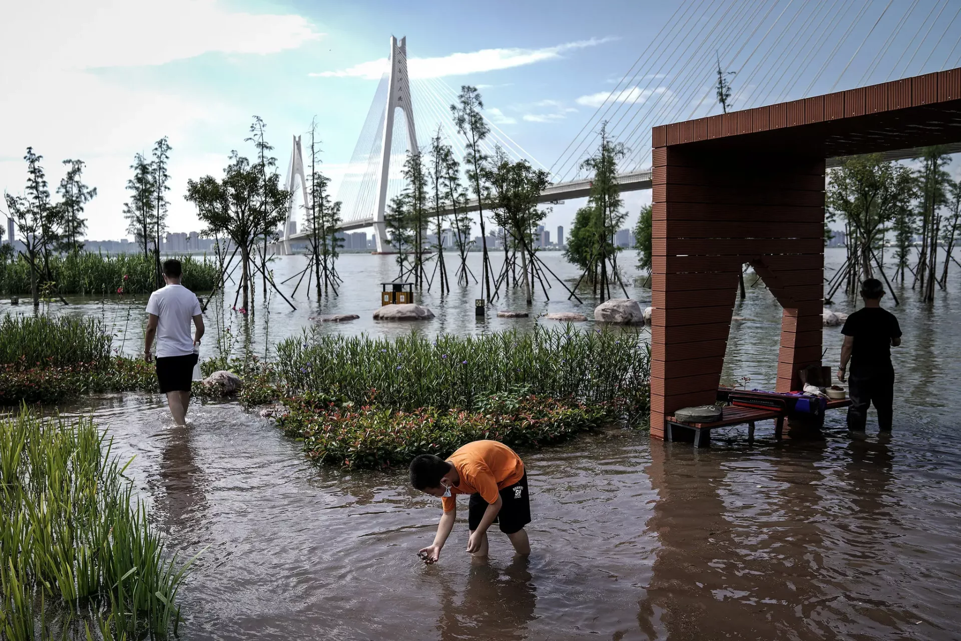 Heavy rains along the Yangtze River in Wuhan in 2020 caused flooding