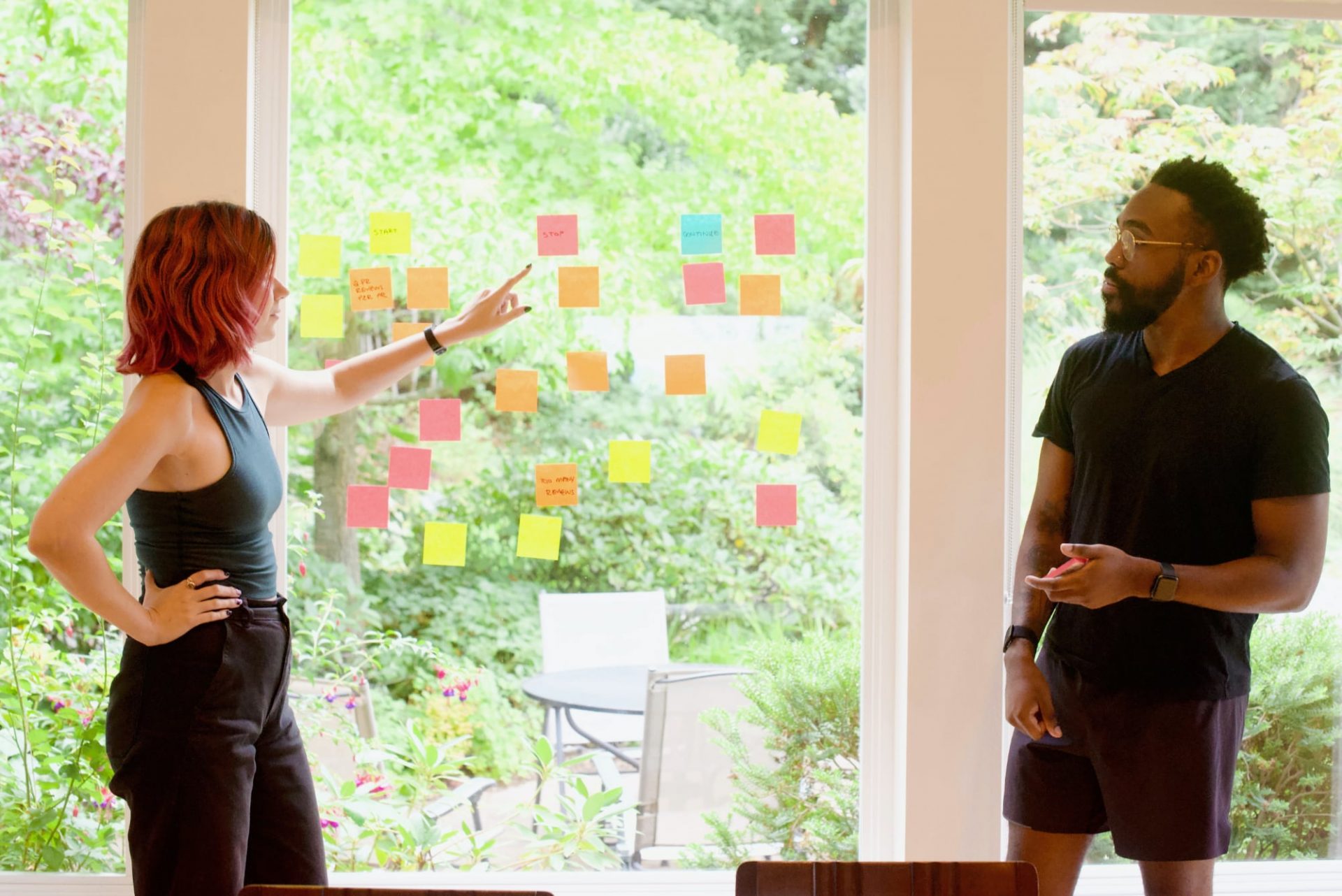 Whiteboarding brainstorm or kanban board